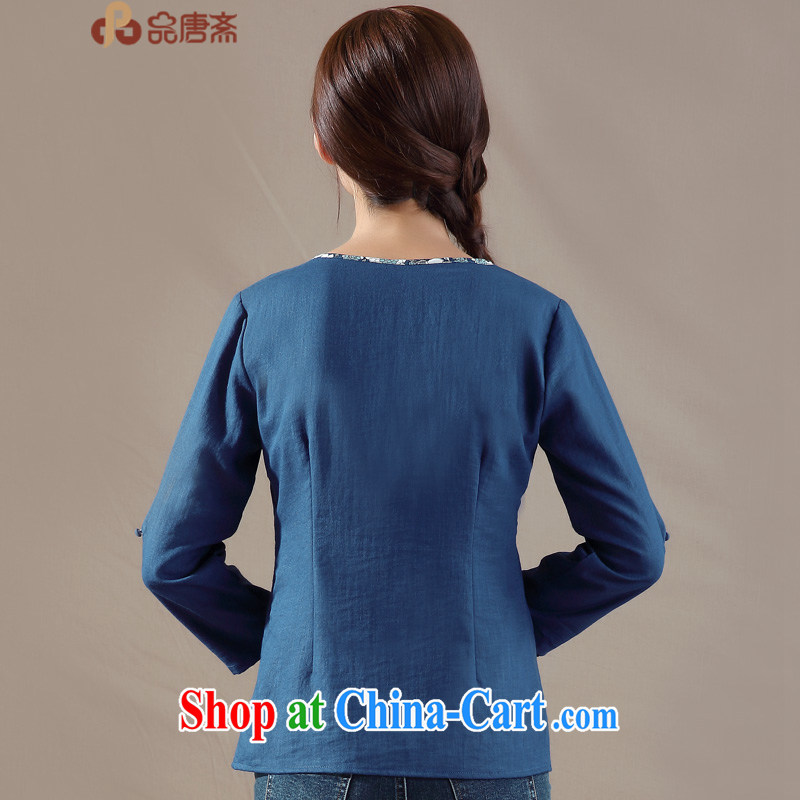 Mr Henry Tang, Id al-Fitr tang on China wind long-sleeved original spring new female retro T-shirt improved Han-blue M, Tang ID al-Fitr, shopping on the Internet
