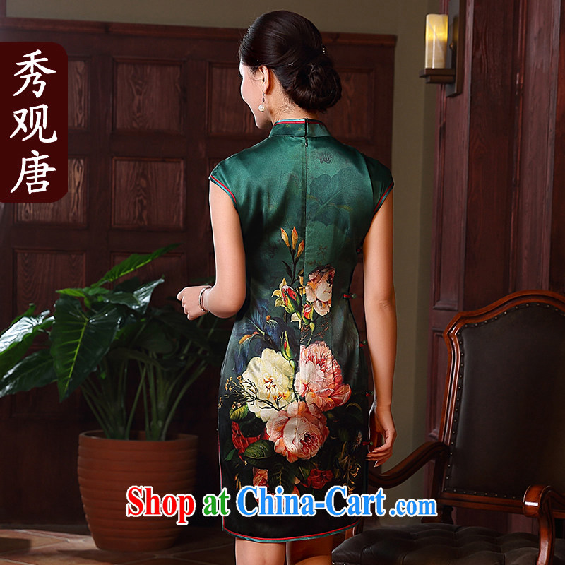 The CYD HO Kwun Tong' take on 2015 summer retro Silk Cheongsam improved stylish sauna Silk Cheongsam dress QD 5139 XXXL suit, Sau looked Tang, shopping on the Internet