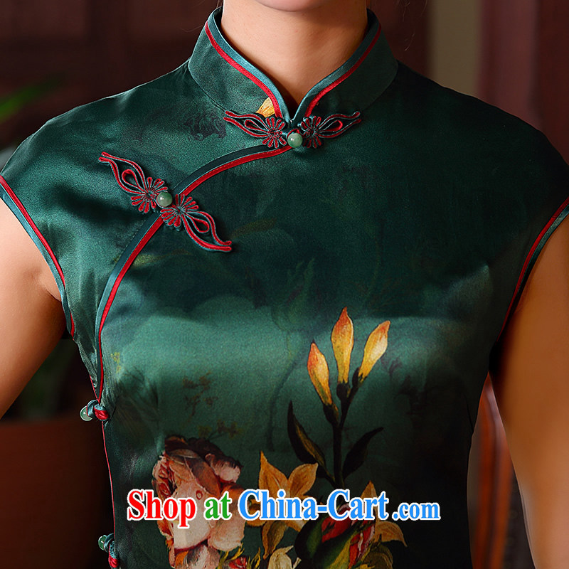 The CYD HO Kwun Tong' take on 2015 summer retro Silk Cheongsam improved stylish sauna Silk Cheongsam dress QD 5139 XXXL suit, Sau looked Tang, shopping on the Internet