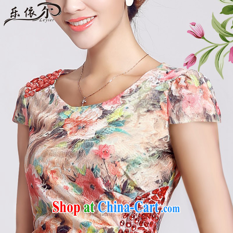 And, in accordance with a short-sleeved improved retro dresses dresses beauty package and daily lady short cheongsam LYE 66,622 red XXL, in accordance with (leyier), online shopping
