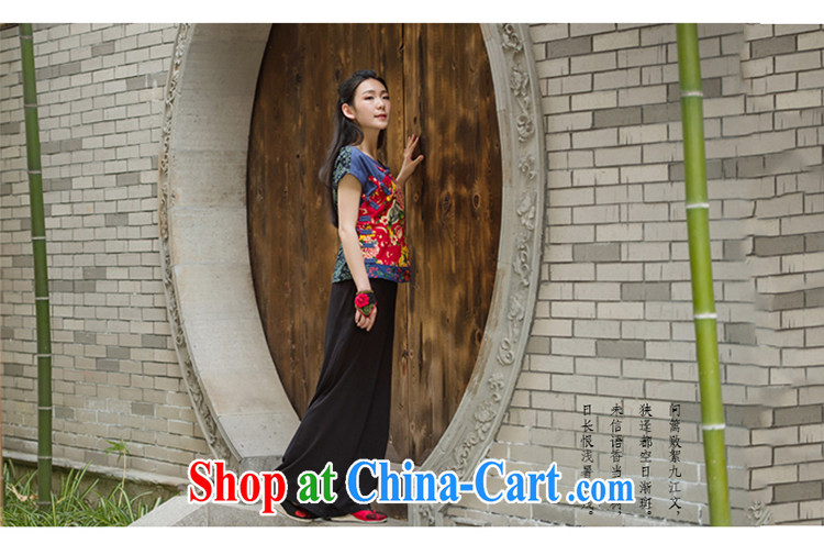 In 2015 Moon Ethnic Wind girls cotton load the Chinese Antique mulberry cloth stitching improved Chinese summer short shirt suit XL pictures, price, brand platters! Elections are good character, the national distribution, so why buy now enjoy more preferential! Health
