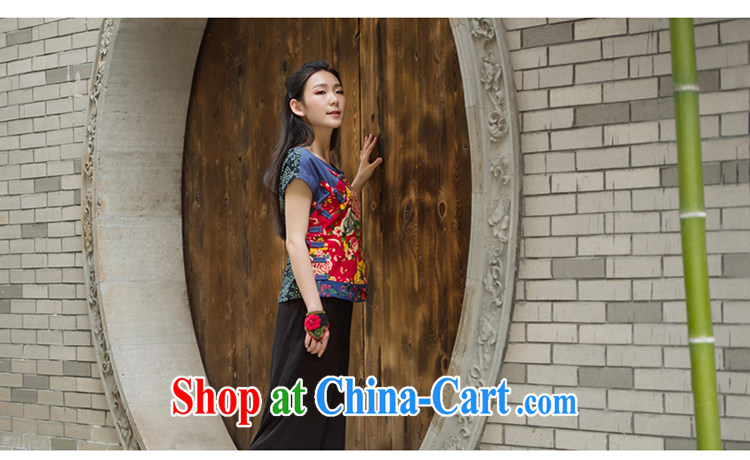 In 2015 Moon Ethnic Wind girls cotton load the Chinese Antique mulberry cloth stitching improved Chinese summer short shirt suit XL pictures, price, brand platters! Elections are good character, the national distribution, so why buy now enjoy more preferential! Health