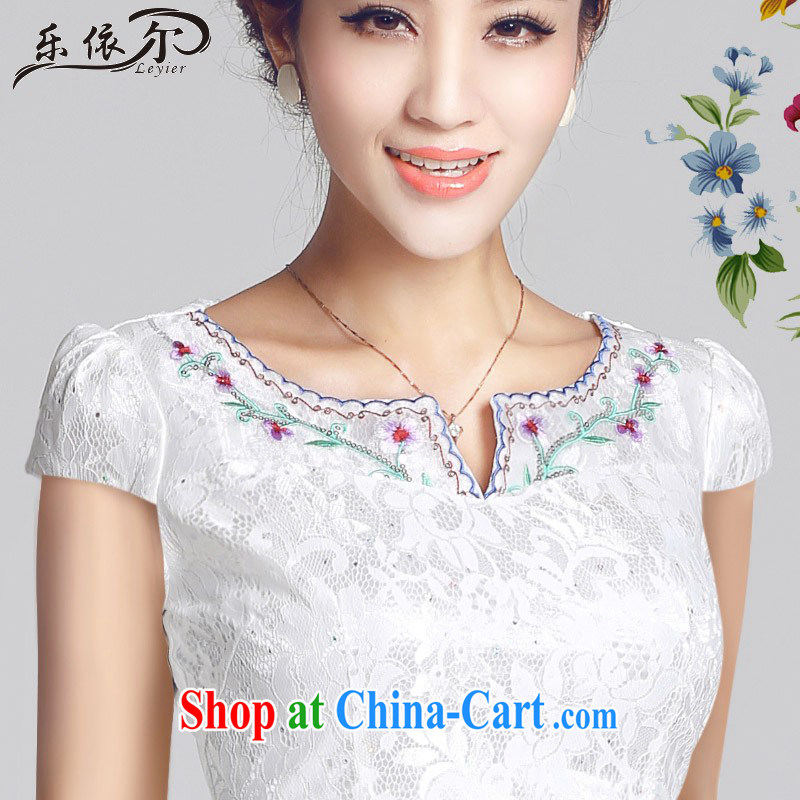 And, in accordance with antique improved lady dresses flower embroidery cheongsam dress daily cultivating short cheongsam LYE 66,626 white XXL, and, in accordance with (leyier), shopping on the Internet