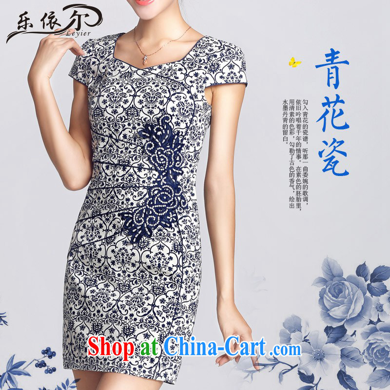And, according to Cheong Wa Dae dresses and white porcelain antique Ethnic Wind improved cheongsam dress daily retro LYE 66,615 blue and white porcelain XXL, in accordance with (leyier), online shopping
