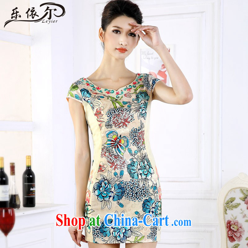 And, in accordance with short cheongsam dress girls retro stamp improved embroidery flower girl dresses daily LYE 66,610 green XXL, in accordance with (leyier), shopping on the Internet