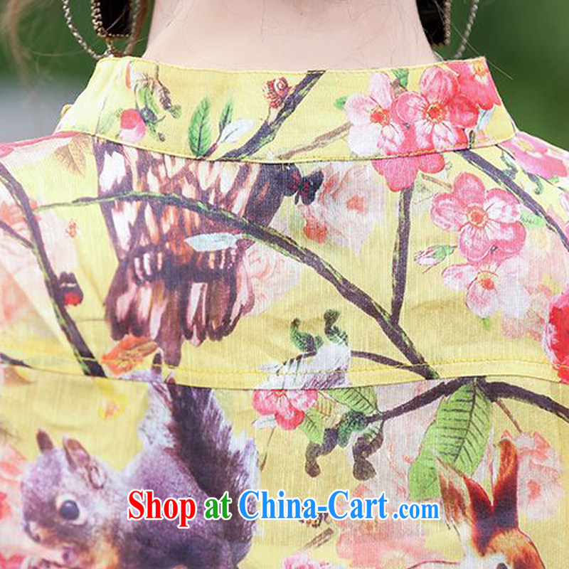 JA the 2015 summer on the new commuter small, for Dress Shirt beauty retro animal flower sauna silk Silk Cheongsam QYY - 1538 red XXL, JA, and shopping on the Internet