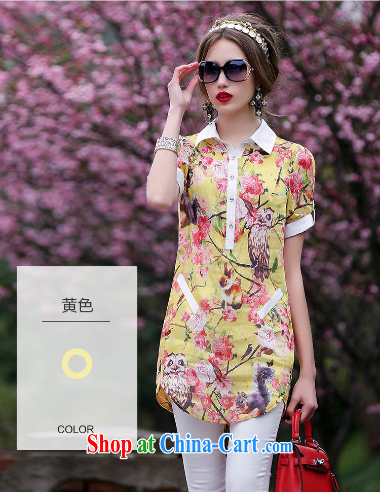 The JA summer 2015 the new casual shirt skirt floral patterned flower geometric patterns sauna silk silk shirt QYY - 1539 yellow XXL pictures, price, brand platters! Elections are good character, the national distribution, so why buy now enjoy more preferential! Health