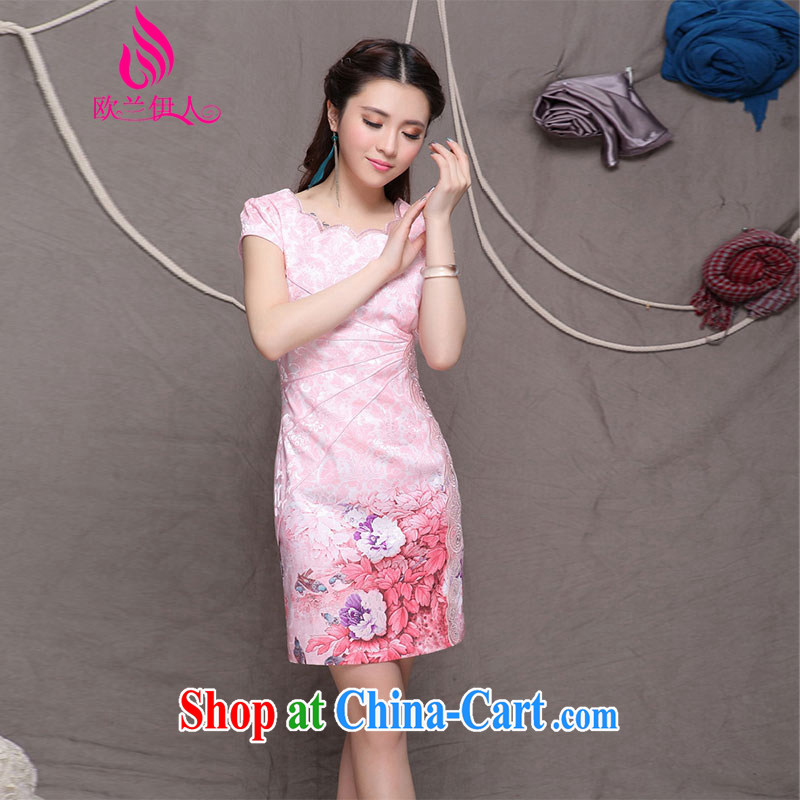 The evaluation of summer 2015 new cotton robes retro beauty video gaunt End Ethnic Wind and stylish Chinese qipao 9902 pink XXL, Europe, people, shopping on the Internet