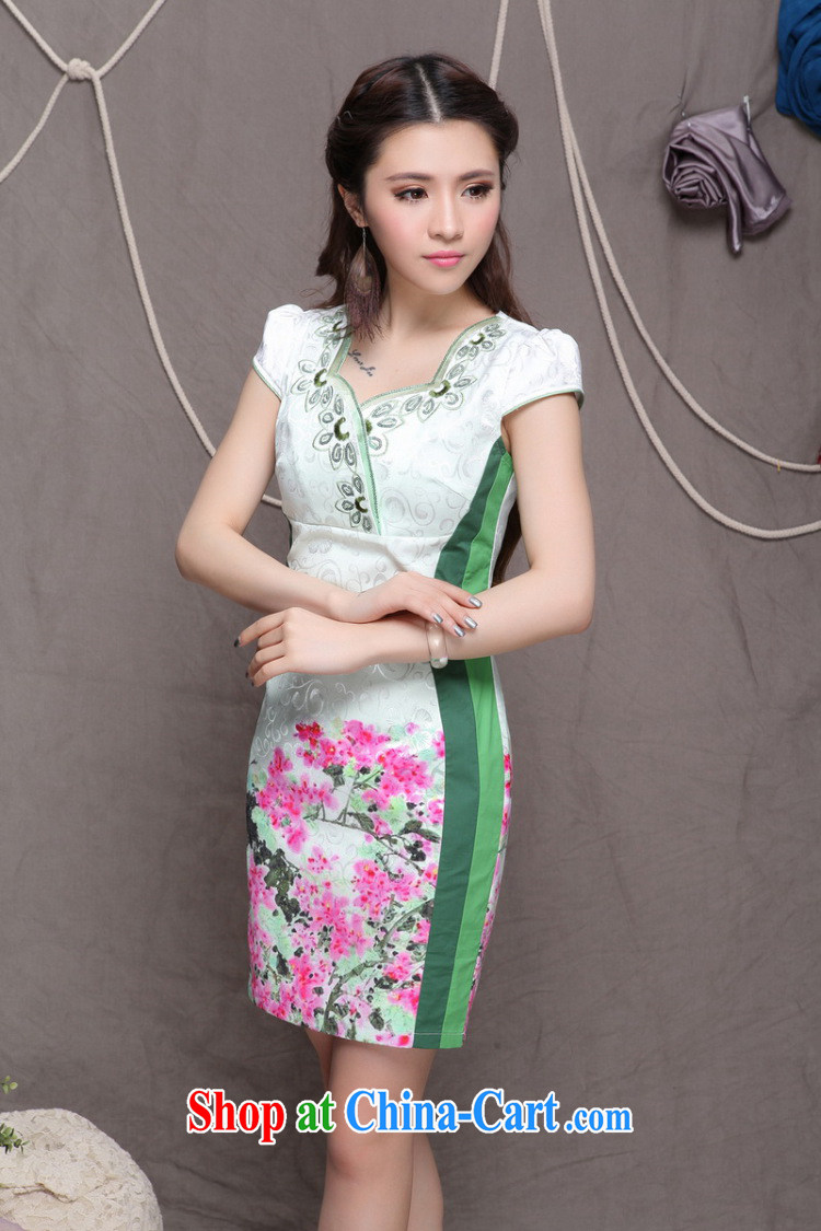 The evaluation of summer 2015 New Products embroidered blue qipao ethnic wind and stylish Chinese Sau San cheongsam dress 9906 blue M pictures, price, brand platters! Elections are good character, the national distribution, so why buy now enjoy more preferential! Health