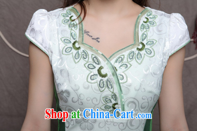 The evaluation of summer 2015 New Products embroidered blue qipao ethnic wind and stylish Chinese Sau San cheongsam dress 9906 blue M pictures, price, brand platters! Elections are good character, the national distribution, so why buy now enjoy more preferential! Health
