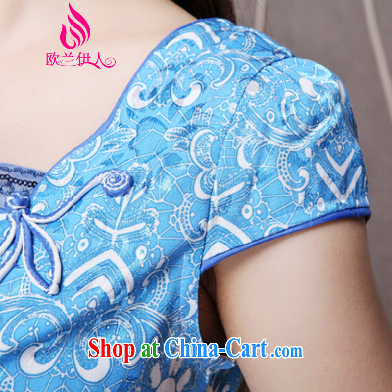 The evaluation of summer 2015 new blue qipao Ethnic Wind and Stylish retro-beauty video build 9913 cheongsam picture color XXL, Europe, people, shopping on the Internet
