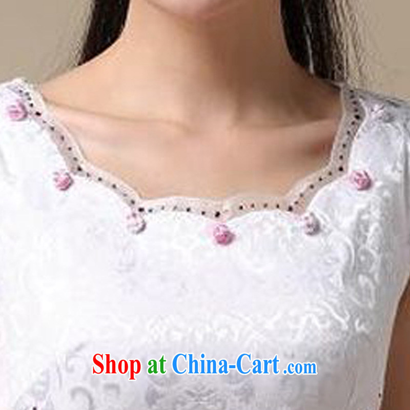 Forest narcissus summer 2015 new retro short-sleeved round-collar improved stylish embroidery beauty package and cheongsam Chinese JAYT - 50 red XXL, forest narcissus (SenLinShuiXian), shopping on the Internet