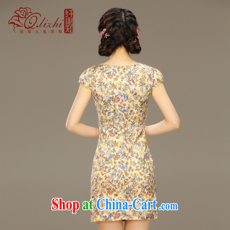Slim li know 玹. China wind stamp cheongsam dress 2015 summer new retro dresses dresses QLZ 15 Q 玹 6033. XXL, slim Li (Q . LIZHI), online shopping