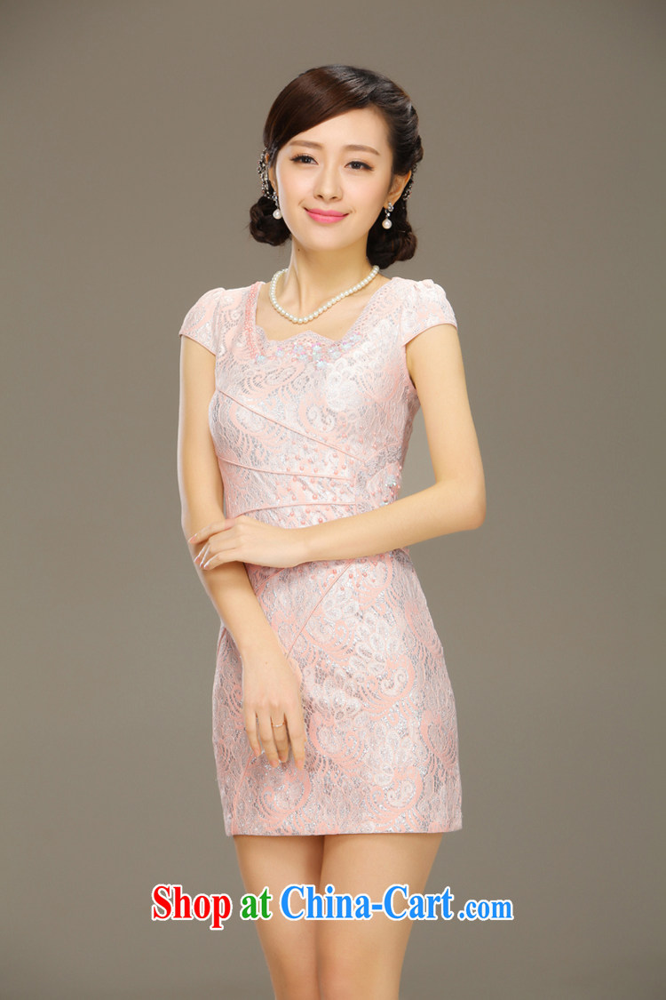 Slim LI knows the shadow cheongsam dress new summer fashion improved short daily retro beauty lace dress QLZ Q 15 6035 pink XXL pictures, price, brand platters! Elections are good character, the national distribution, so why buy now enjoy more preferential! Health