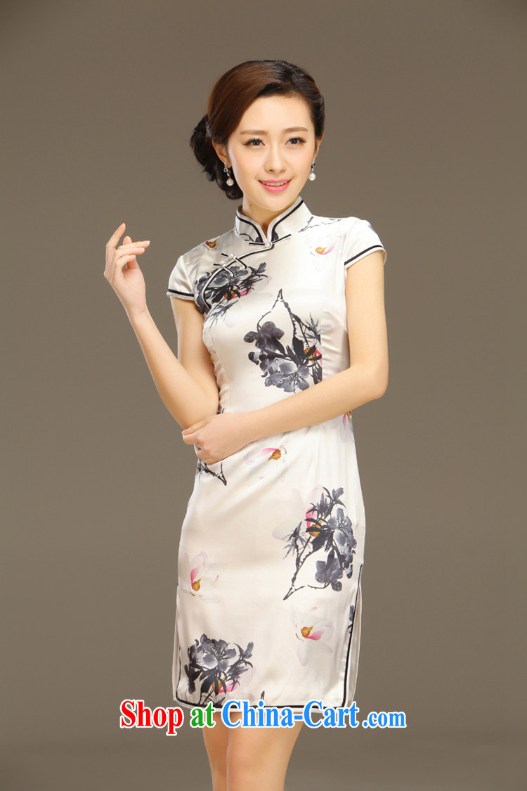 Slim LI knows the dyeing silk short cheongsam dress new summer retro daily improved dress Cultivating Female sauna silk QLZ Q 15 6036 white XXL pictures, price, brand platters! Elections are good character, the national distribution, so why buy now enjoy more preferential! Health