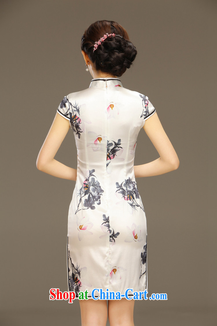 Slim LI knows the dyeing silk short cheongsam dress new summer retro daily improved dress Cultivating Female sauna silk QLZ Q 15 6036 white XXL pictures, price, brand platters! Elections are good character, the national distribution, so why buy now enjoy more preferential! Health