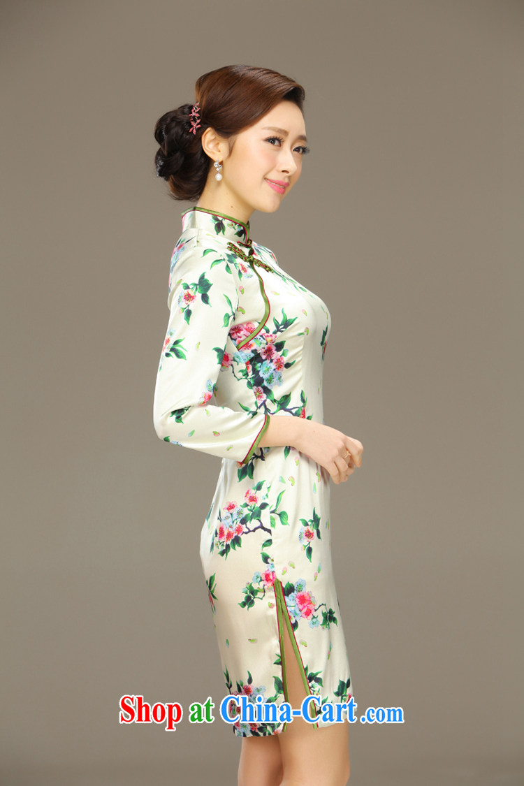 Slim li know that compassion acajou (summer 2015 new stylish and improved cultivation cheongsam dress retro long Silk Cheongsam QLZ Q 15 6037 green XXL pictures, price, brand platters! Elections are good character, the national distribution, so why buy now enjoy more preferential! Health