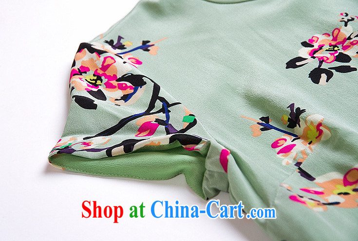 The summer 2015 new female retro China wind stamp Silk Cheongsam BEAUTY package and improved cheongsam green XL pictures, price, brand platters! Elections are good character, the national distribution, so why buy now enjoy more preferential! Health