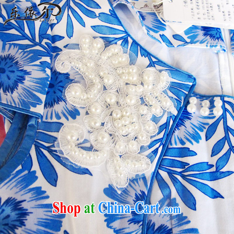 And, in accordance with blue and white porcelain classic cheongsam dress girls dresses new short-sleeved improved lady the Pearl River Delta (PRD LYE 66,617 blue and white porcelain XXL, in accordance with (leyier), online shopping