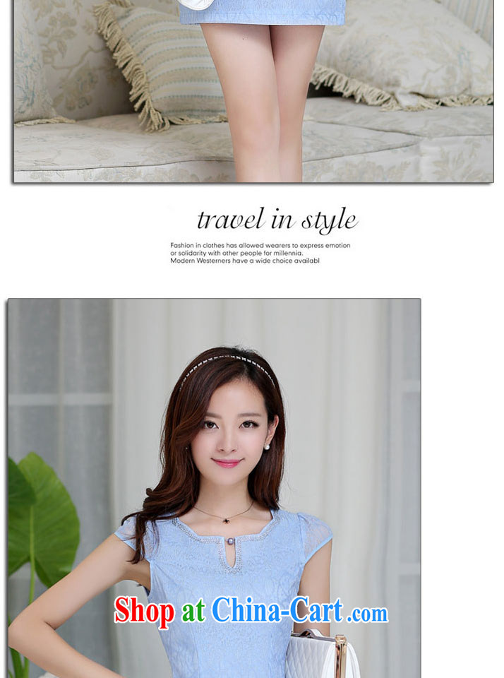 Under the 2015 summer new female cheongsam dress summer dresses improved package and skirt dresses girls blue XXL pictures, price, brand platters! Elections are good character, the national distribution, so why buy now enjoy more preferential! Health
