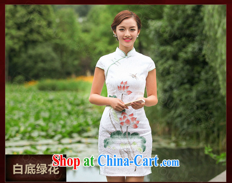 We are fu yuan QEPROU new, improved cheongsam 2015 summer beauty dresses daily fashion dress ethnic wind maximum, women with short-sleeved green XXL pictures, price, brand platters! Elections are good character, the national distribution, so why buy now enjoy more preferential! Health
