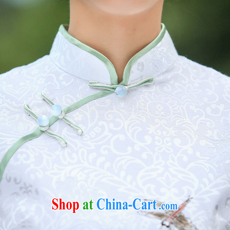 We have fu yuan QEPROU new, improved cheongsam 2015 summer beauty dresses daily fashion dress ethnic wind maximum code dress short-sleeved green XXL, we Fu Yuan (qeprou), online shopping