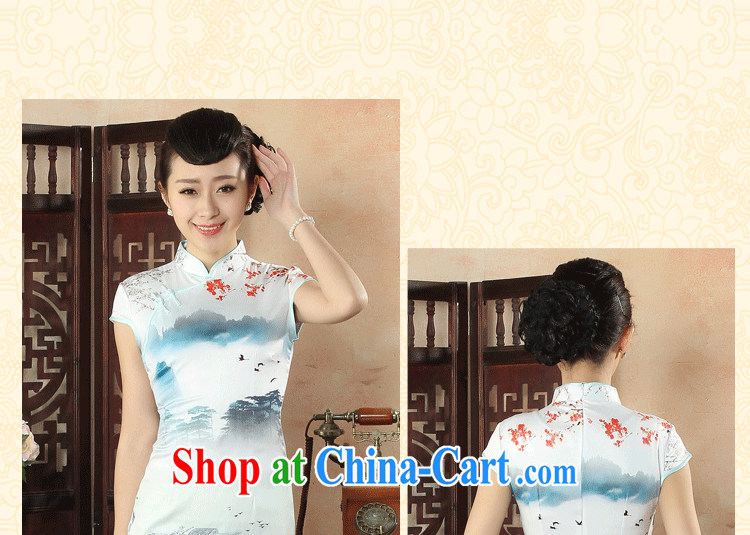 spend the summer wear cheongsam dress, collar Silk Cheongsam Chinese ink painting improved Chinese Dress daily short cheongsam shown in Figure 3XL pictures, price, brand platters! Elections are good character, the national distribution, so why buy now enjoy more preferential! Health