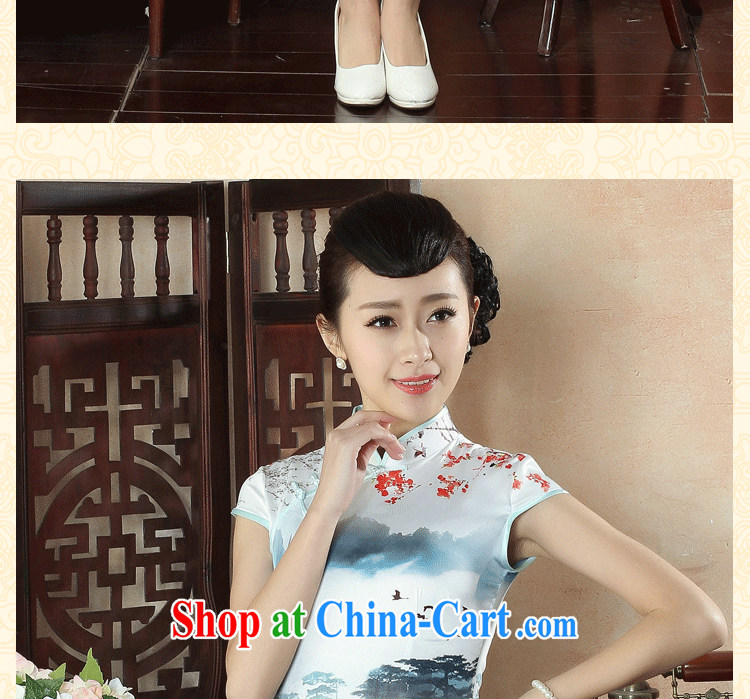 spend the summer wear cheongsam dress, collar Silk Cheongsam Chinese ink painting improved Chinese Dress daily short cheongsam shown in Figure 3XL pictures, price, brand platters! Elections are good character, the national distribution, so why buy now enjoy more preferential! Health