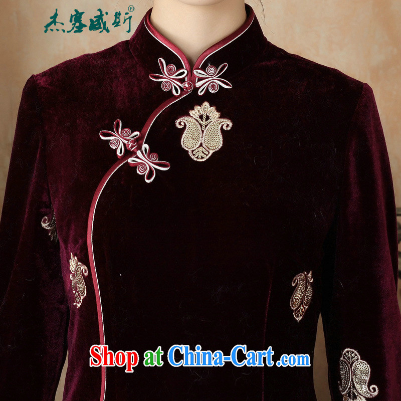 The jack plug, Spring and Autumn and female elegant antique hand-tie embroidery, for wool dresses dresses purple XXXL, Jessup, and shopping on the Internet