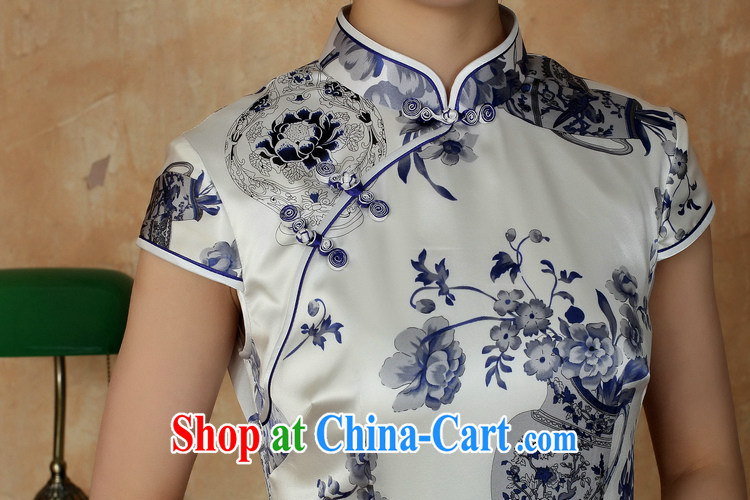 The Jessup, new women's clothing summer and elegant, For manually-tie blue and white porcelain short-sleeved Silk Dresses qipao Cheong Wa Dae porcelain XXXL pictures, price, brand platters! Elections are good character, the national distribution, so why buy now enjoy more preferential! Health