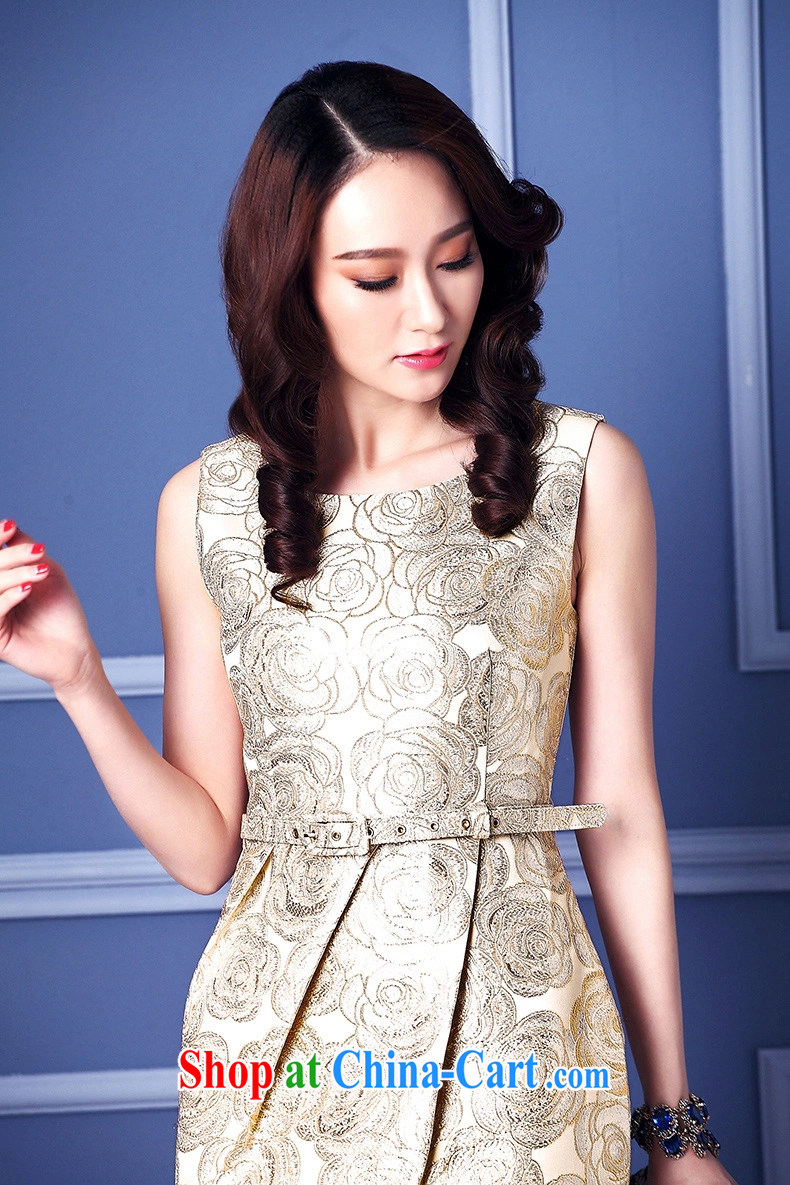 Golden Harvest, snow 2015 summer New Female European site upscale jacquard package and sleeveless dresses dress skirt apricot XXL pictures, price, brand platters! Elections are good character, the national distribution, so why buy now enjoy more preferential! Health