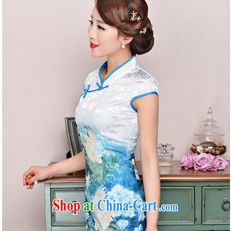 Refreshing new Ethnic Wind elegant low the forklift truck serving toast improved cheongsam dress summer T-shirt dresses female black collar, crane figure pictures, price, brand platters! Elections are good character, the national distribution, so why buy now enjoy more preferential! Health