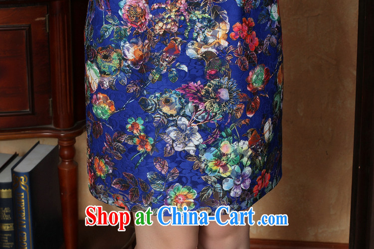 The Jessup, new female summer stamp lace-up collar manual for short-sleeved dresses cheongsam blue XXL pictures, price, brand platters! Elections are good character, the national distribution, so why buy now enjoy more preferential! Health