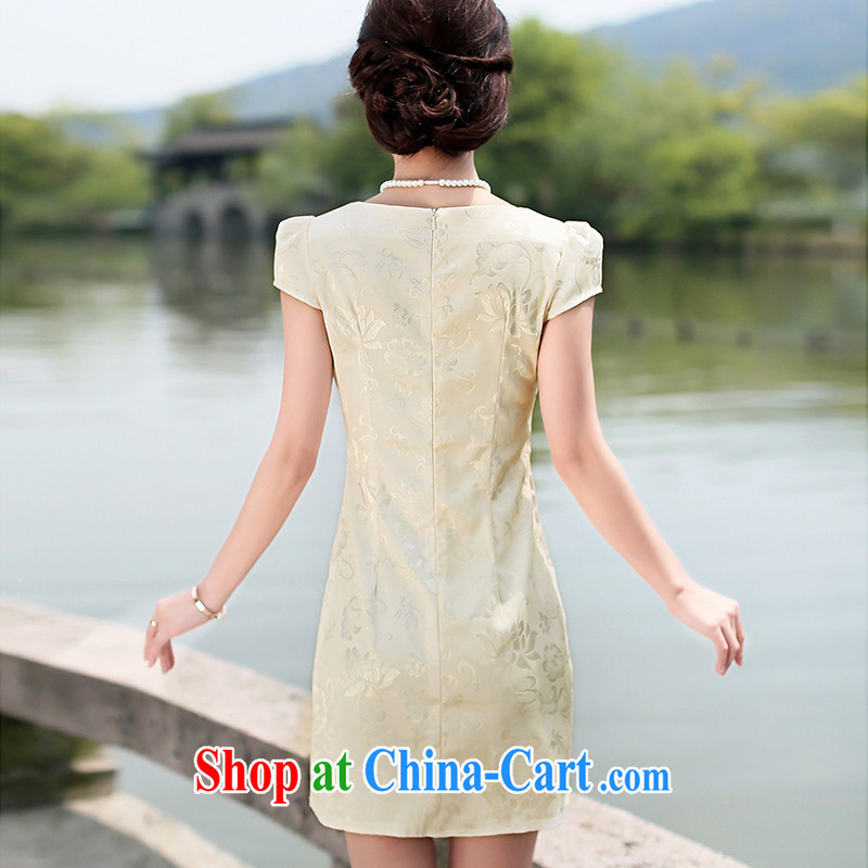 Jin Bai Lai new cheongsam dress improved Chinese Antique 2015 summer short-sleeved dresses video thin beauty embroidery cheongsam dress elegant pink L, pure Bai Lai (C . Z . BAILEE), and, on-line shopping