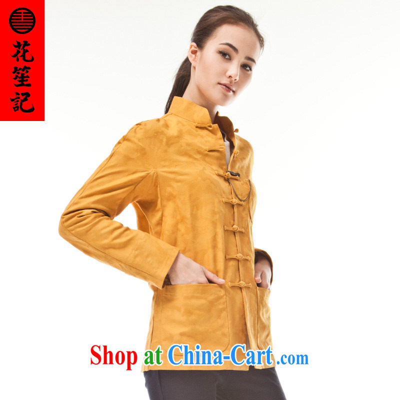 His Excellency took the wind and stylish cotton was Chinese, Chinese Ethnic Wind leisure T-shirt retro jacket yellow (M), take note his Excellency (HUSENJI), online shopping