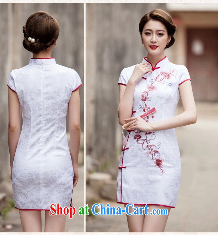 1000 the mahogany 2015 spring and summer New Tang with retro improved stylish short, cultivating daily cheongsam dress girls white L pictures, price, brand platters! Elections are good character, the national distribution, so why buy now enjoy more preferential! Health
