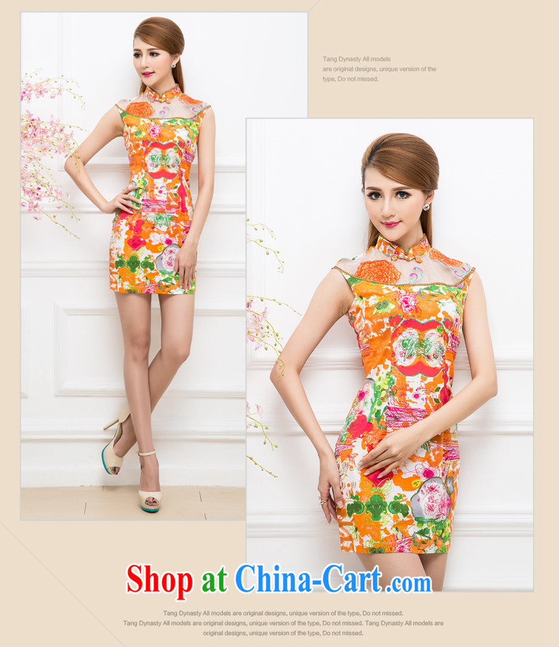 The Tang dynasty summer 2015 retro style beauty embroidered short sleeves improved short cheongsam dress girls dresses TXF 41,249 white orange abstract figure XXL pictures, price, brand platters! Elections are good character, the national distribution, so why buy now enjoy more preferential! Health