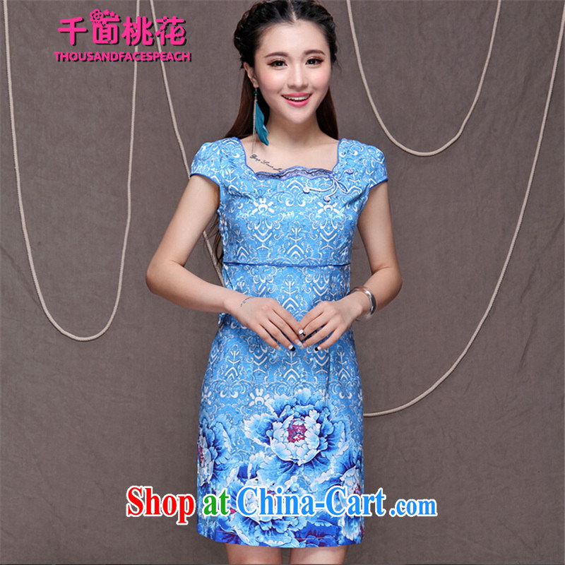 1000 the mahogany summer 2015 new embroidery cheongsam high-end ethnic wind and stylish Chinese qipao dress daily retro beauty graphics build cheongsam picture color XXL, 1000 the mahogany (THOUSANDFACESPEACH), online shopping