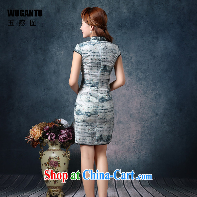 5 AND THE 2015 New china daily fashion improved upscale Korean population cultivating short cheongsam dress dress WGT 85,072 picture color XXL, sense 5 (WUGANTU), shopping on the Internet