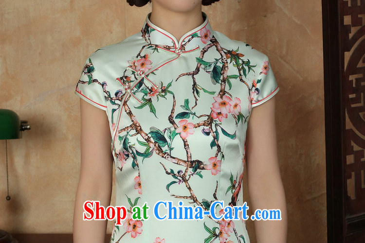 Mrs Ingrid sprawl economy 2015 summer new, short-sleeved ethnic wind short, daily cheongsam dress improved girls stylish embroidered cheongsam green XXL pictures, price, brand platters! Elections are good character, the national distribution, so why buy now enjoy more preferential! Health