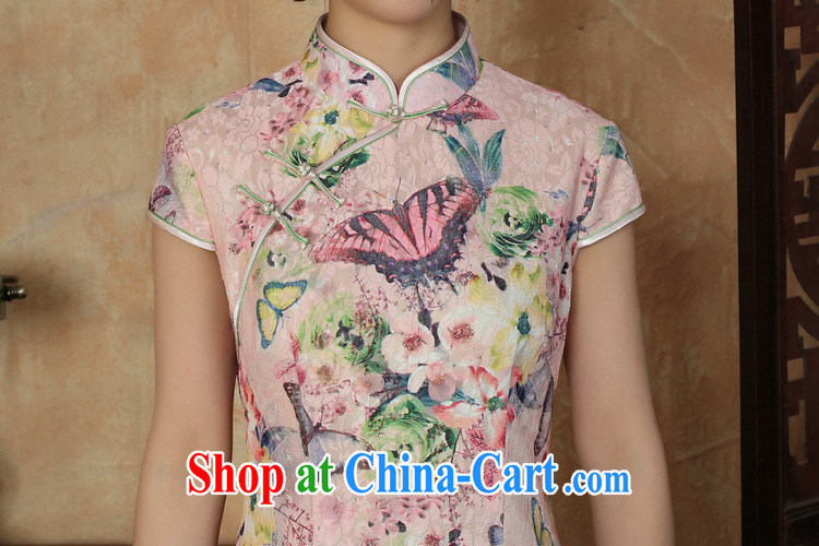 Jessup, new summer Women's clothes lady retro elegance, for manual for short-sleeved dresses cheongsam pink XXL pictures, price, brand platters! Elections are good character, the national distribution, so why buy now enjoy more preferential! Health