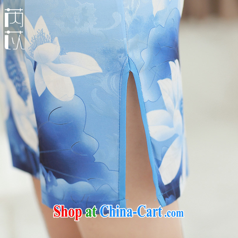 Rawnie/health would be new summer Stylish retro dresses style beauty dresses short Chinese Dress blue XXL, closely affected (Rawnie), online shopping