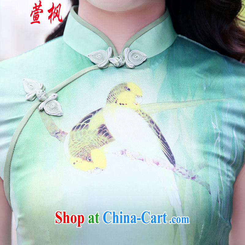 XUAN FENG 2015 summer New Beauty video thin the population base on the truck stamp improved cheongsam dress of saffron XXL, Xuan Feng (xuanfeng), and shopping on the Internet