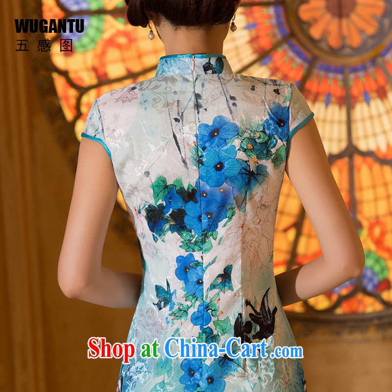 5 AND THE 2015 spring and summer New China wind female daily fashion improved and elegant antique beauty short cheongsam dress WGT 0310 photo color XXL, SENSE 5 (WUGANTU), online shopping