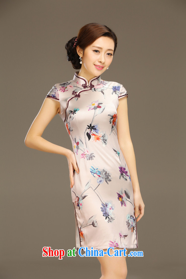 Slim li know overnight world Silk Cheongsam dress new summer retro dresses short daily improved dress beauty workshops QLZ Q 15 6044 world overnight XXL pictures, price, brand platters! Elections are good character, the national distribution, so why buy now enjoy more preferential! Health