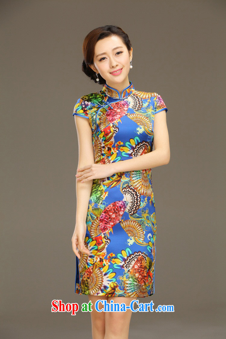 Slim li know egrets Silk Cheongsam dress new summer retro dresses short daily improved dress beauty workshops QLZ Q 15 6047 egrets XXL pictures, price, brand platters! Elections are good character, the national distribution, so why buy now enjoy more preferential! Health