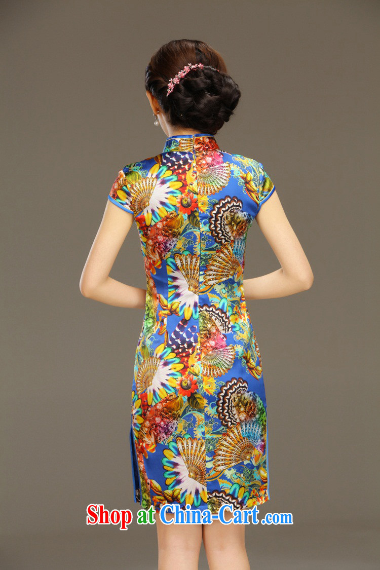 Slim li know egrets Silk Cheongsam dress new summer retro dresses short daily improved dress beauty workshops QLZ Q 15 6047 egrets XXL pictures, price, brand platters! Elections are good character, the national distribution, so why buy now enjoy more preferential! Health