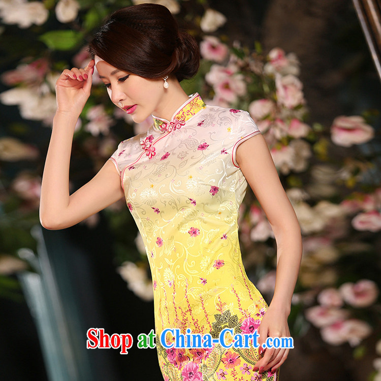 5 AND THE 2015 spring and summer new cultivating jacquard cotton short cheongsam dress improved cheongsam stylish retro WGT 310 photo color XXL pictures, price, brand platters! Elections are good character, the national distribution, so why buy now enjoy more preferential! Health