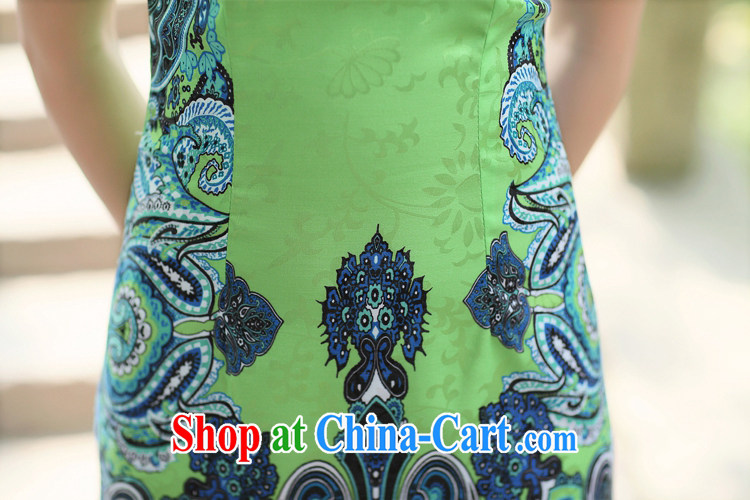 Air Shu Diane 2015 new summer decor, antique dresses improved daily cotton short cheongsam dress female yellow M pictures, price, brand platters! Elections are good character, the national distribution, so why buy now enjoy more preferential! Health