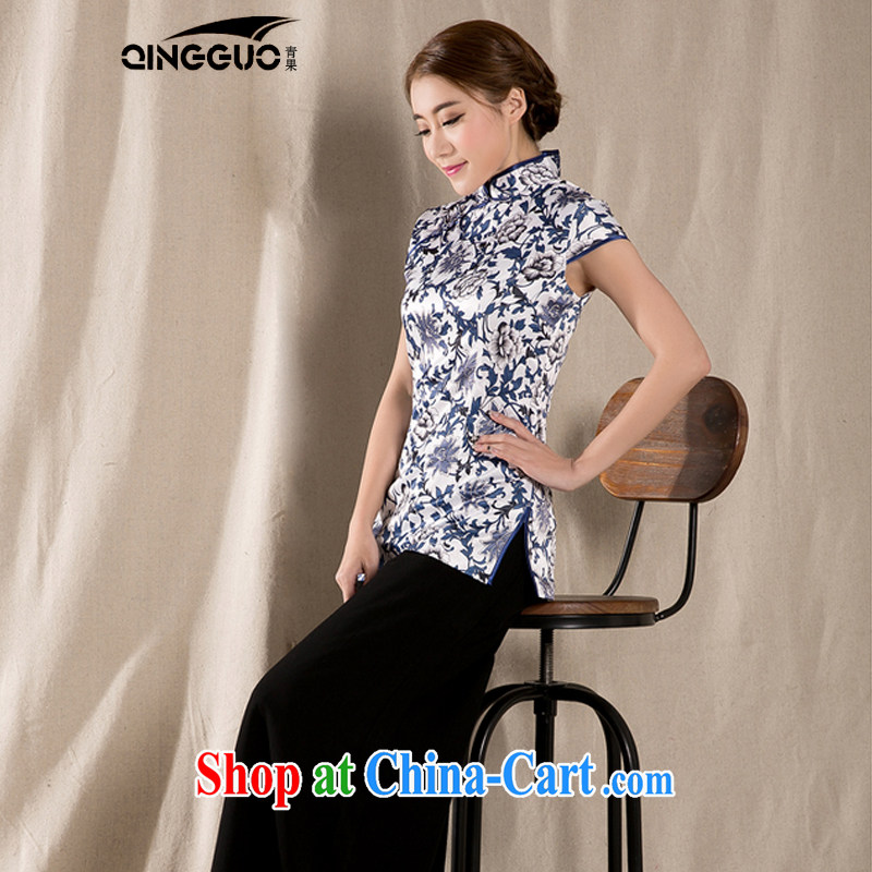 2015 spring and summer new Ethnic Wind Chinese improved cheongsam shirt cultivating cotton Ms. Yau Ma Tei Tong with fancy XXL, fruit (QINGGUO), shopping on the Internet